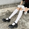DRESHOW Women’s Knee High Socks Seamless Toe Stripe Tube Knee Socks 3 Pairs(3 Pairs Knee High Socks A: Pure White)