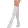 DRESHOW Women’s Knee High Socks Seamless Toe Stripe Tube Knee Socks 3 Pairs(3 Pairs Knee High Socks A: Pure White)