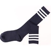 DRESHOW Women’s Knee High Socks Seamless Toe Stripe Tube Knee Socks 3 Pairs(3 Pairs Knee High Socks: Grey/Navy/Black)