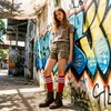 DRESHOW Women’s Knee High Socks Seamless Toe Stripe Tube Knee Socks 3 Pairs(3 Pairs Knee High Socks: Pink/Red/Blue)