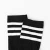 DRESHOW Women’s Knee High Socks Seamless Toe Stripe Tube Knee Socks 3 Pairs(3 Pairs Knee High: White  Light Grey  Black)