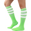 DRESHOW Women’s Knee High Socks Seamless Toe Stripe Tube Knee Socks 3 Pairs(3 Pairs Striped Knee High: Green  Blue  Orange)