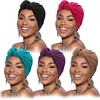 DRESHOW 5 Pack Knotted Headwraps for Women African Turban Pre-Knotted Beanie Headwraps Hair Covers(5 Pack Knotted: Black  Khaki  Rose  Purple  Teal)