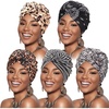 DRESHOW 5 Pack Knotted Headwraps for Women African Turban Pre-Knotted Beanie Headwraps Hair Covers(5 Pack Knotted: Floral Prints)