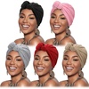 DRESHOW 5 Pack Knotted Headwraps for Women African Turban Pre-Knotted Beanie Headwraps Hair Covers(5 Pack Knotted: Grey/Khaki/Pink/Red/Black)