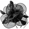 DRESHOW Fascinators Hat Tea Party Headwear Ribbons Feathers on a Headband and a Clip for Women(Black)