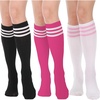 3 Pairs Knee High: Fuschia  White  Black