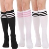3 Pairs Knee High: White  White  Black