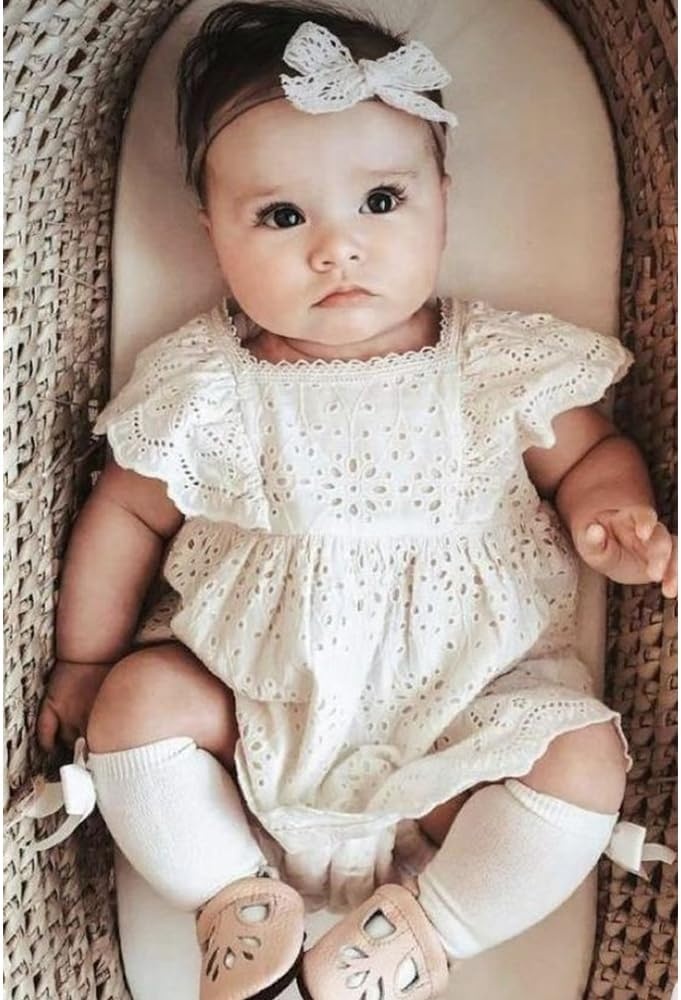image:imageBQUBO Baby Knee High Sock Newborn Toddler Kids Girl Dress Socks Baby Knit Stocking Cotton Infant Bow Socks for 07 Years5 Pairs Red Pink White Black Grey