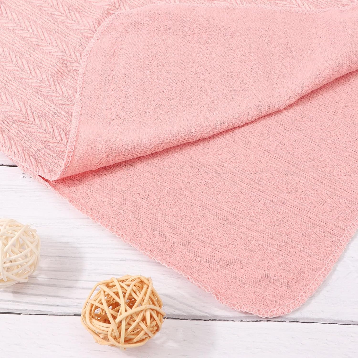 image:imageBQUBO Newborn Receiving Blankets Cotton Warm Sleepsack with Mittens amp Bow Hats Hospital Baby Swaddling Shower Gift3 Set Plain Bow Hat Mitten Blanket H