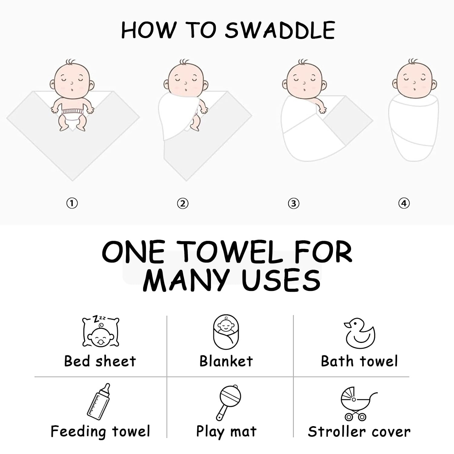 image:imageBQUBO Newborn Receiving Blankets Cotton Warm Sleepsack with Mittens amp Bow Hats Hospital Baby Swaddling Shower Gift3 Set Plain Hats Mittens Blankets