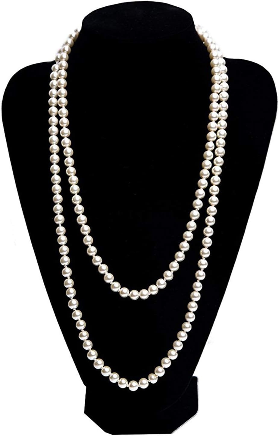 image:imageDRESHOW 1920s Great Gatsby Accessories for Women Flapper Headpiece Headband Gloves Costume Harlem Nights Accessories Set1920s Gatsby Gold Pearl Floral Bracelet Set