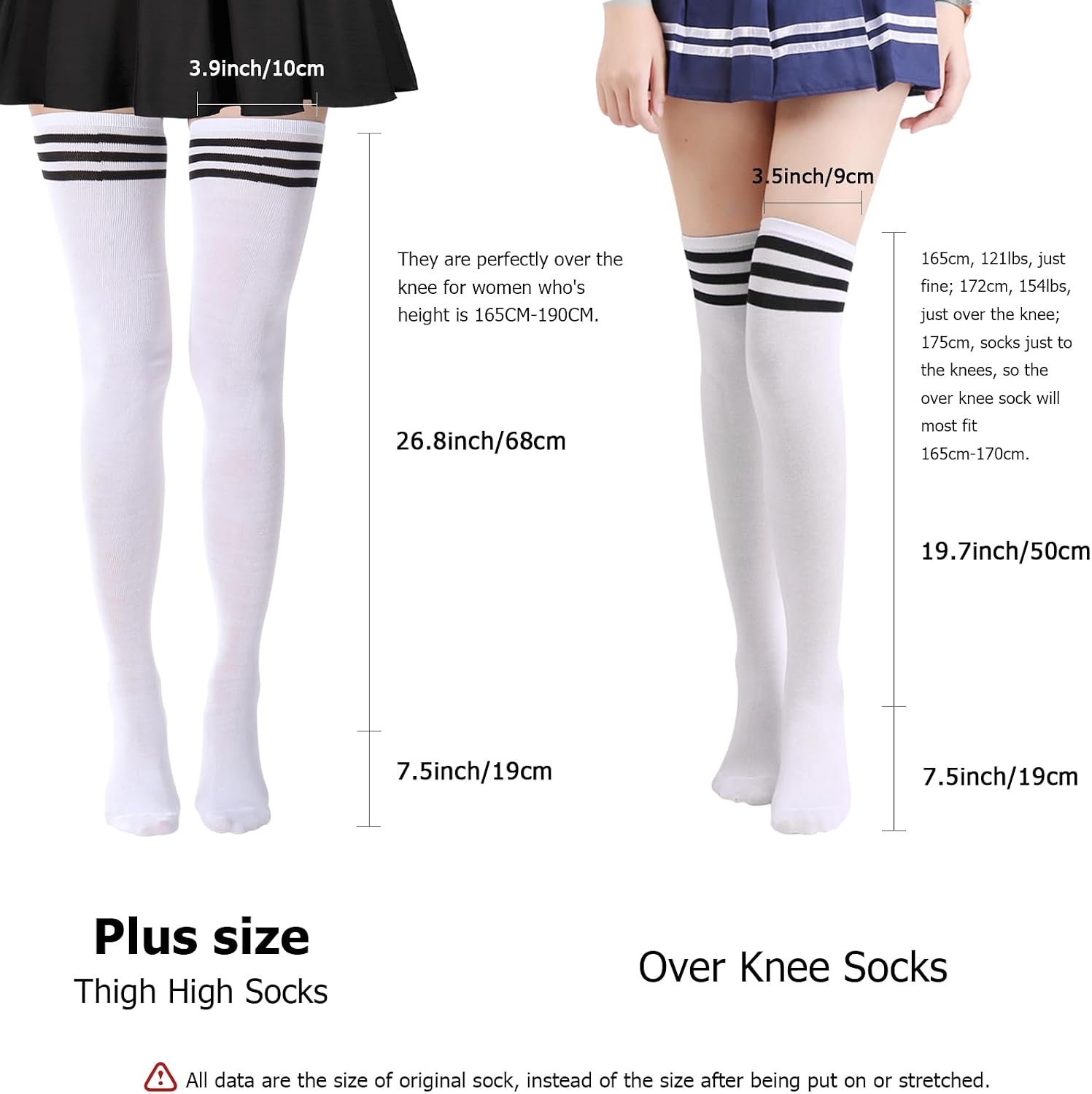 image:imageDRESHOW 6 Pairs High Thigh Socks Striped Over Knee Thin Tights Long Stocking for Women Leg Warmer6 Pairs Extra Long Striped Pink Purple Blue Whitepink Pinkwhite Blackwhite