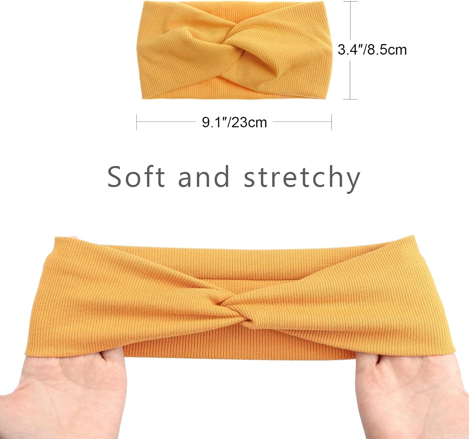 image:imageDRESHOW 8 Pack Headbands for Women Yoga Knotted Headbands Elastic Criss Cross Hair Accessories Sports Head Wrap Non Slip8 Pack Criss Cross Solid Color B