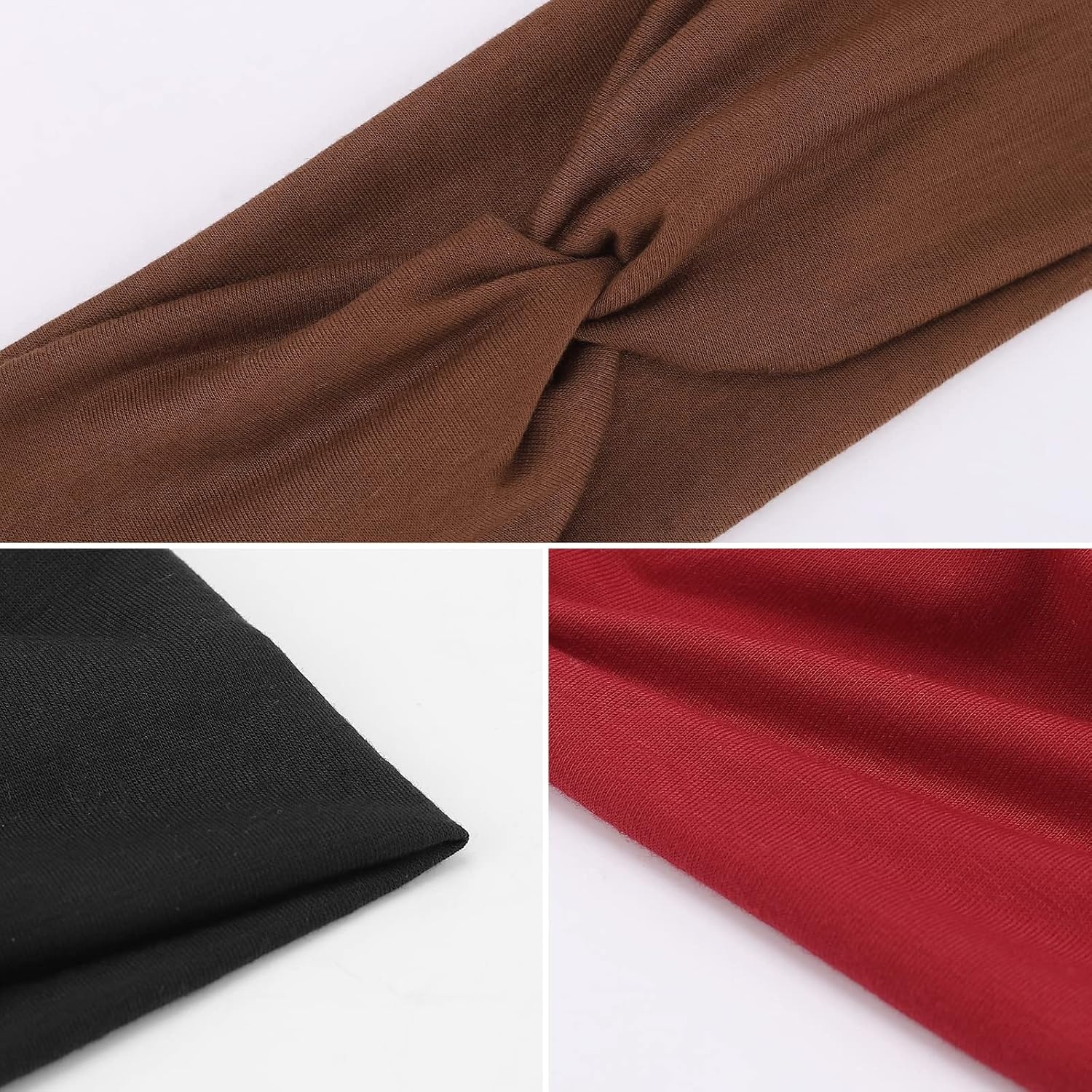 image:imageDRESHOW 8 Pack Headbands for Women Yoga Knotted Headbands Elastic Criss Cross Hair Accessories Sports Head Wrap Non Slip8 Pack Criss Cross Solid Color A