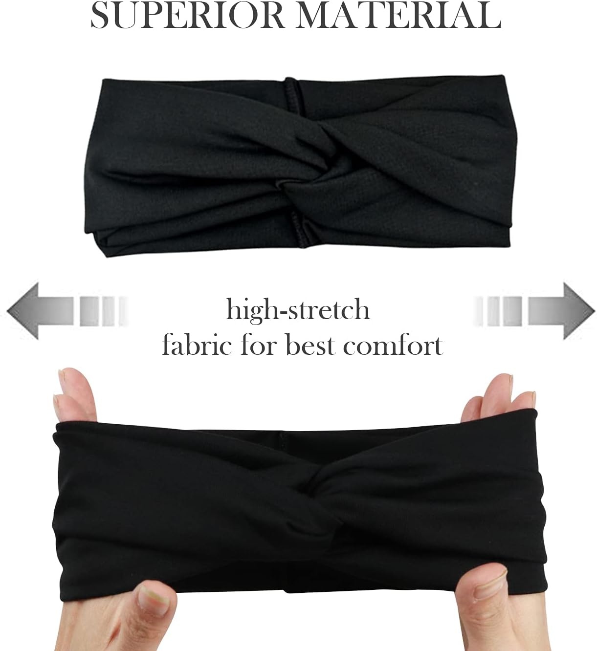 image:imageDRESHOW 8 Pack Headbands for Women Yoga Knotted Headbands Elastic Criss Cross Hair Accessories Sports Head Wrap Non Slip8 Pack Cross D