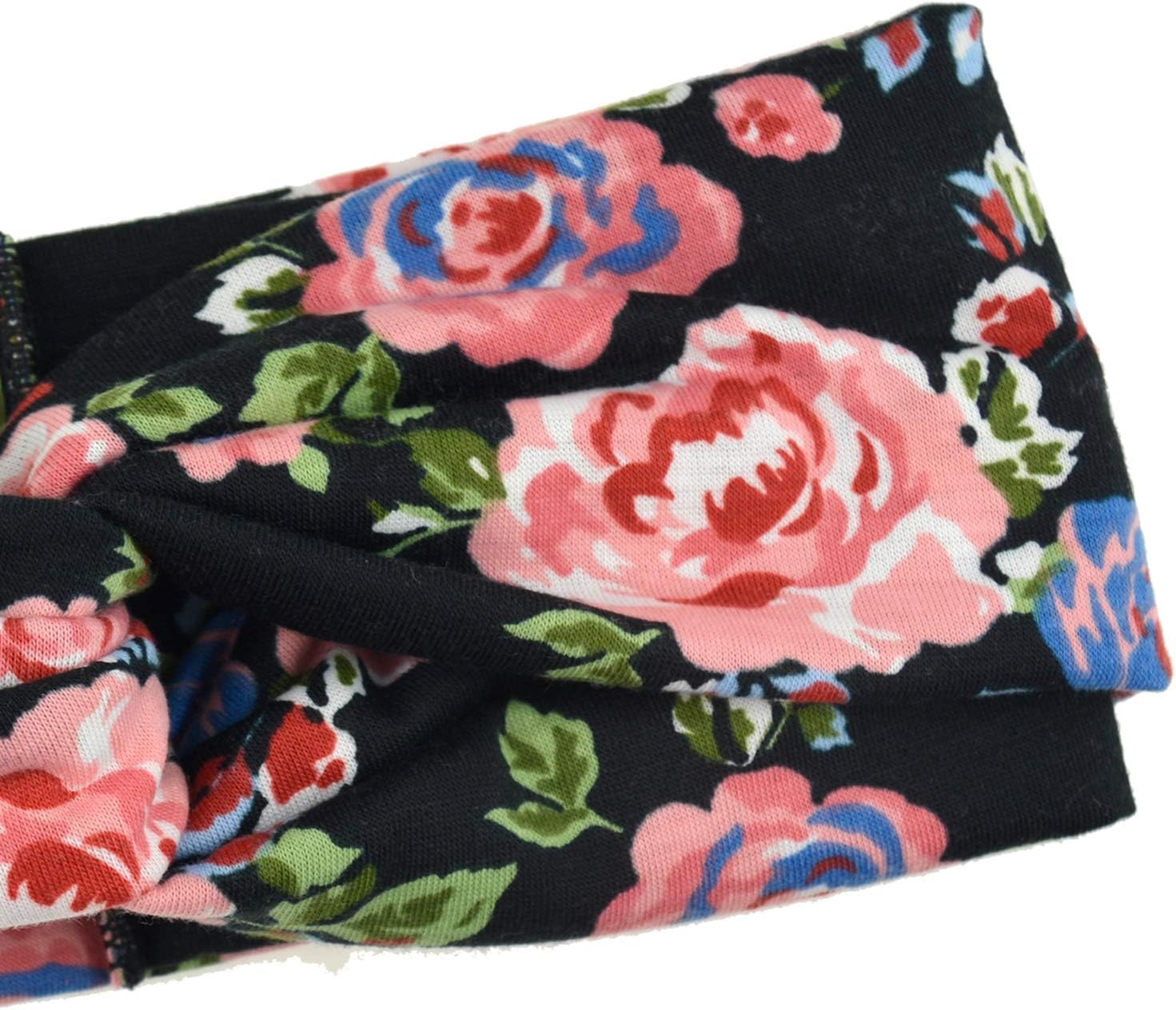 image:imageDRESHOW 8 Pack Headbands for Women Yoga Knotted Headbands Elastic Criss Cross Hair Accessories Sports Head Wrap Non Slip8 Pack Flower Printed Cross B