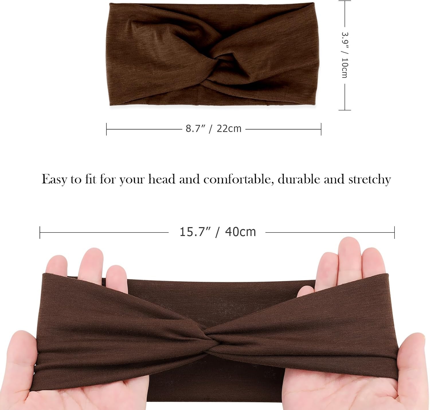 image:imageDRESHOW 8 Pack Headbands for Women Yoga Knotted Headbands Elastic Criss Cross Hair Accessories Sports Head Wrap Non Slip8 Pack Wonderful Moods