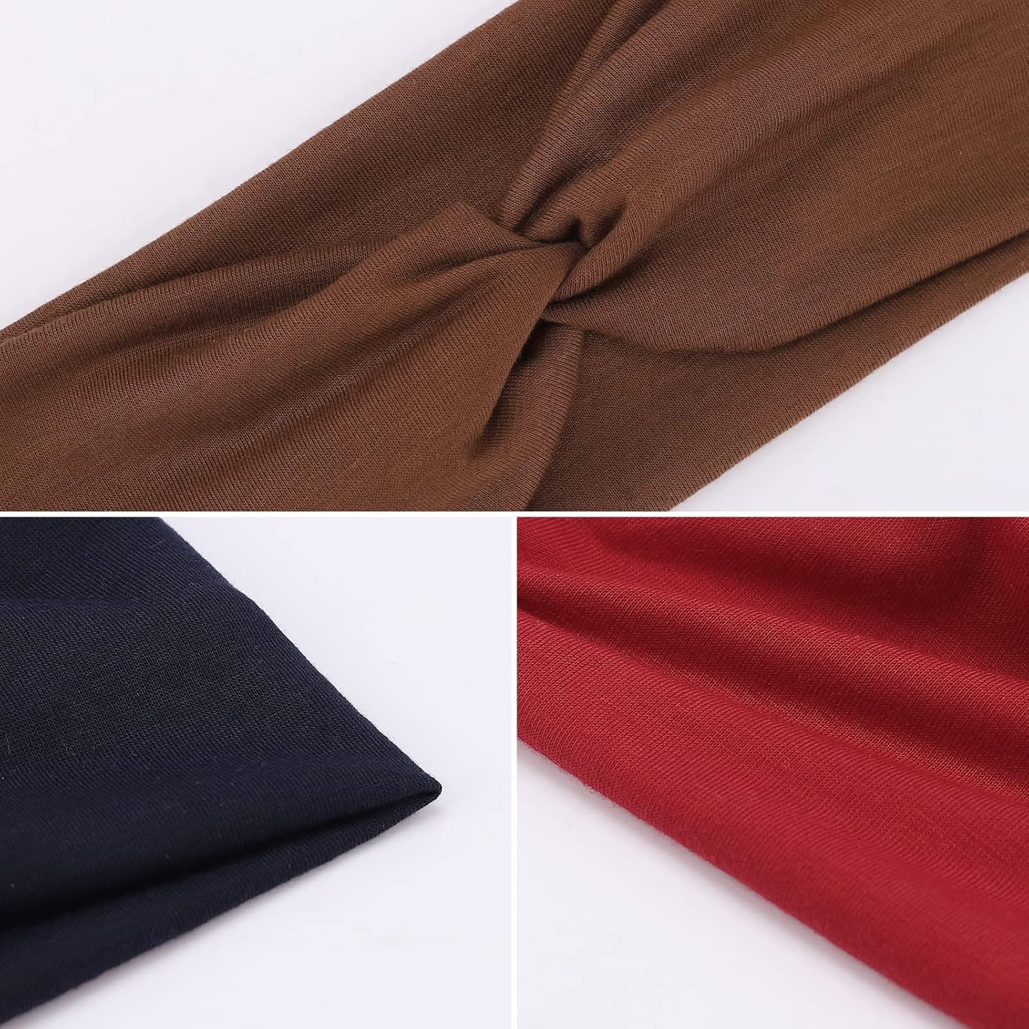 image:imageDRESHOW 8 Pack Headbands for Women Yoga Knotted Headbands Elastic Criss Cross Hair Accessories Sports Head Wrap Non SlipC Criss Cross Solid Color B