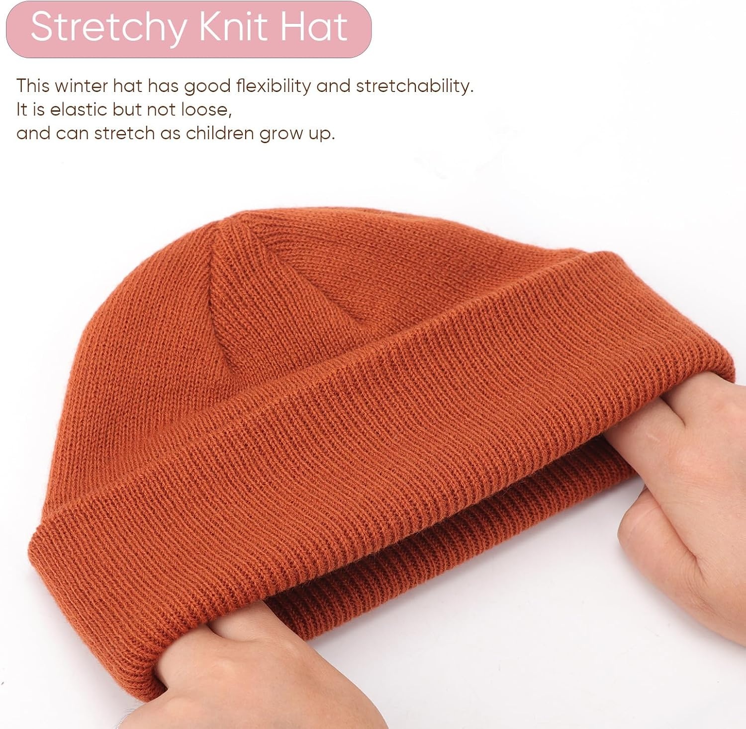 image:imageDRESHOW BQUBO 3 Pack Baby Beanies Toddler Kids Winter Hats Soft Knit Hat for Baby Boys Girls Warm Cap Beanies3 Pack Knit Cap Caramelorange Army Green Black