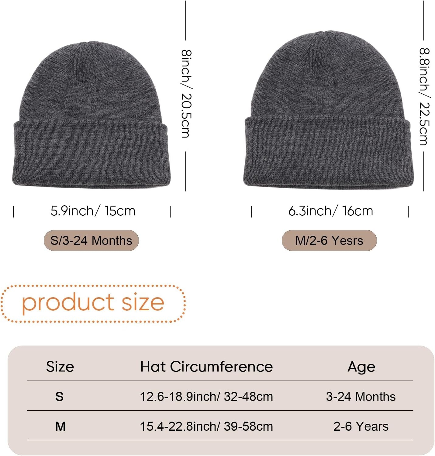 image:imageDRESHOW BQUBO 3 Pack Baby Beanies Toddler Kids Winter Hats Soft Knit Hat for Baby Boys Girls Warm Cap Beanies3 Pack Knit Cap White Dark Grey Navy Blue