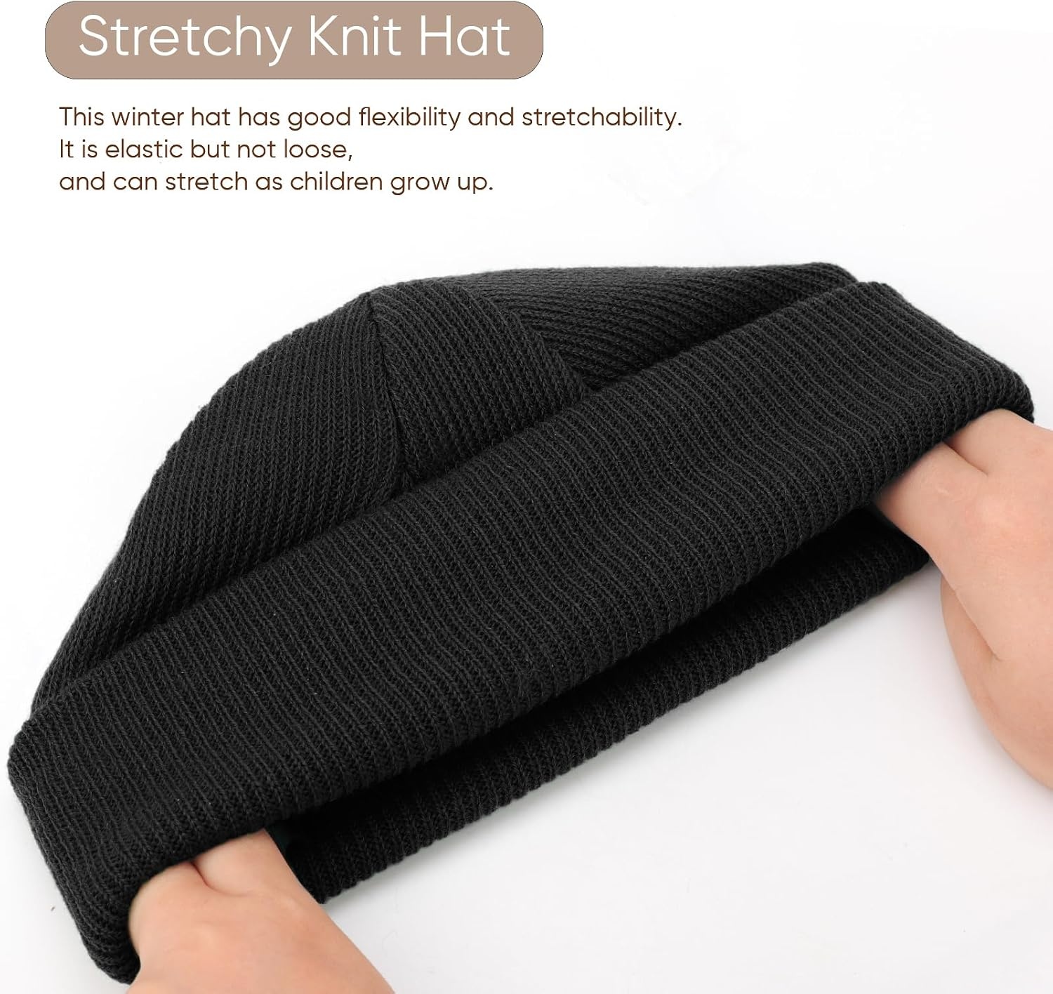 image:imageDRESHOW BQUBO 3 Pack Baby Beanies Toddler Kids Winter Hats Soft Knit Hat for Baby Boys Girls Warm Cap Beanies4 Pack Knit Cap Beige Khaki Dark Grey Black