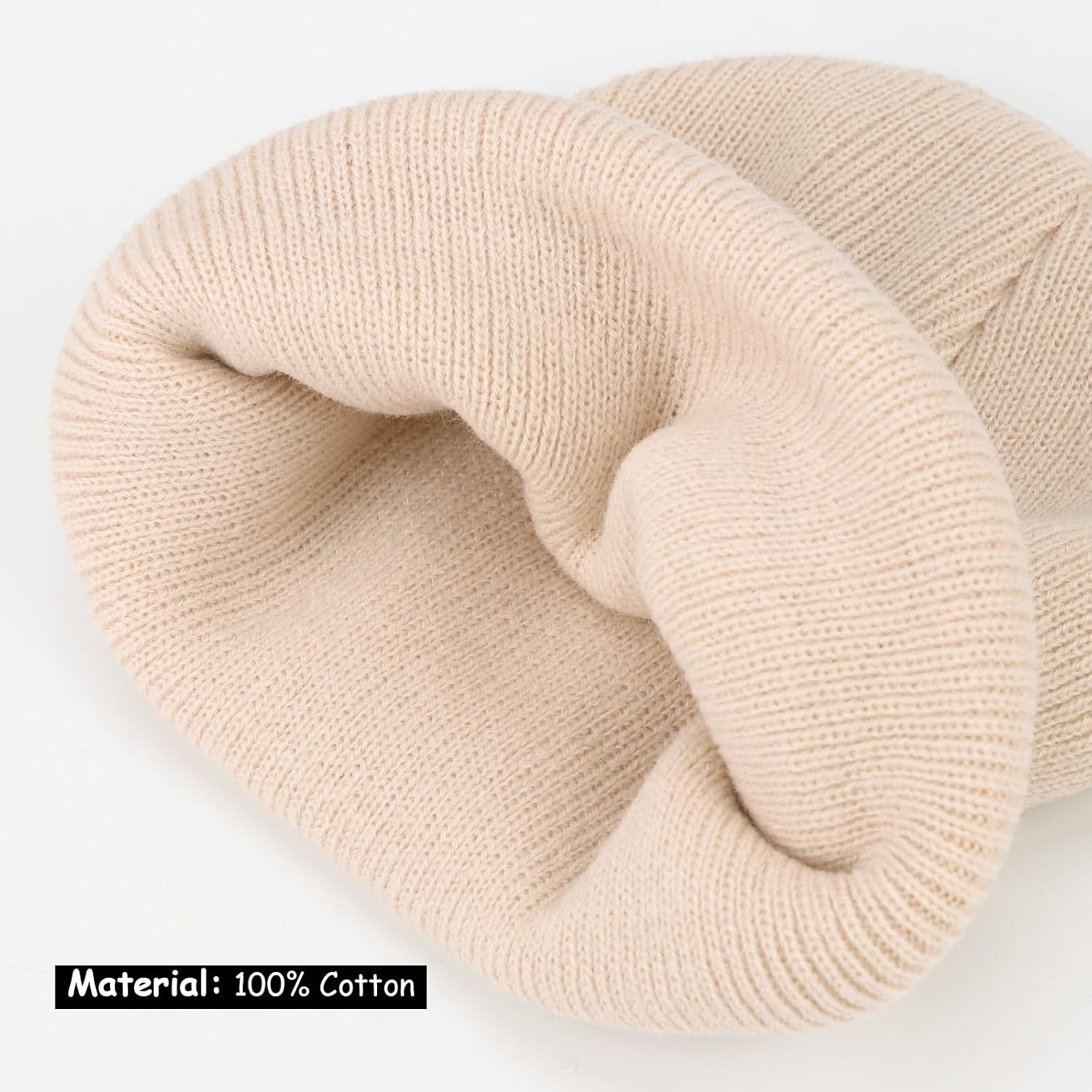 image:imageDRESHOW BQUBO 3 Pack Baby Beanies Toddler Kids Winter Hats Soft Knit Hat for Baby Boys Girls Warm Cap Beanies4 Pack Knit Cap Beige Navy Blue Army Green Black