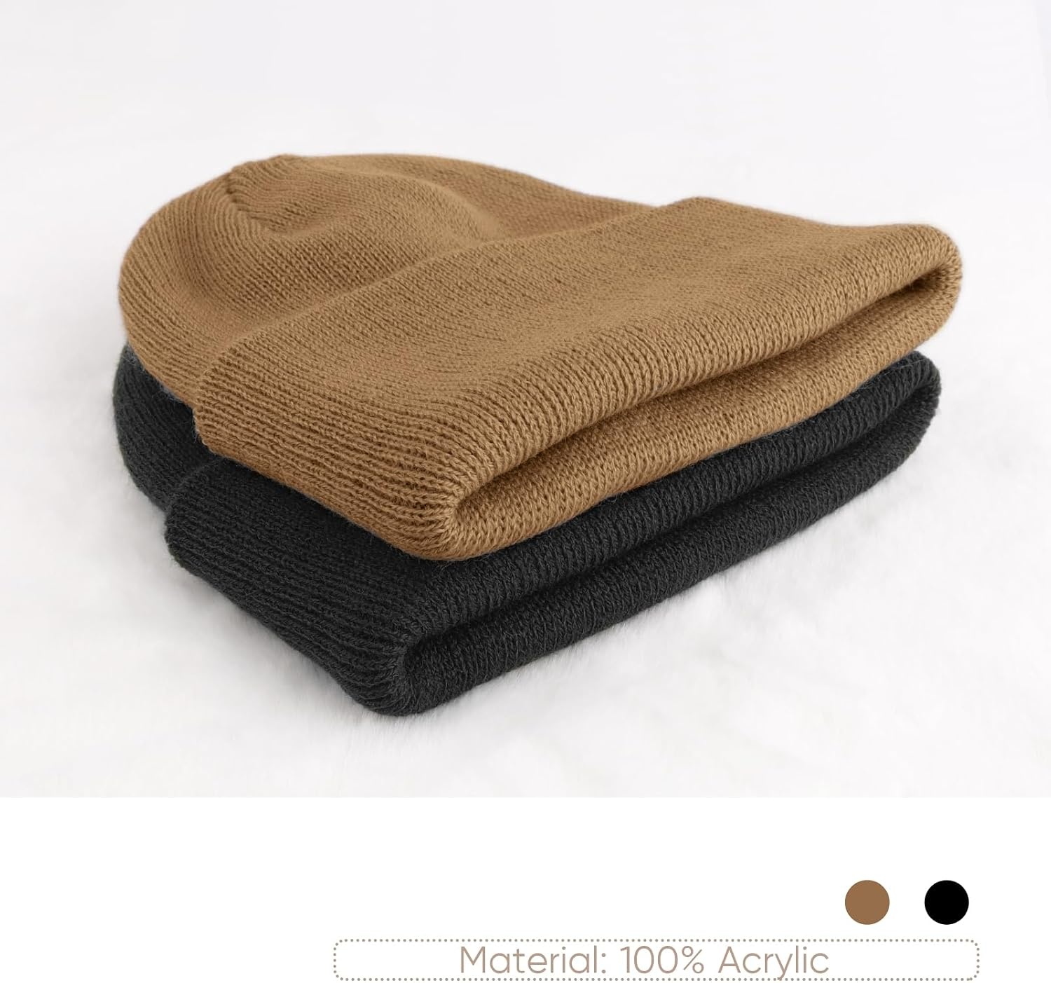 image:imageDRESHOW BQUBO 3 Pack Baby Beanies Toddler Kids Winter Hats Soft Knit Hat for Baby Boys Girls Warm Cap Beanies4 Pack Knit Cap Black Red Khaki Navy Blue