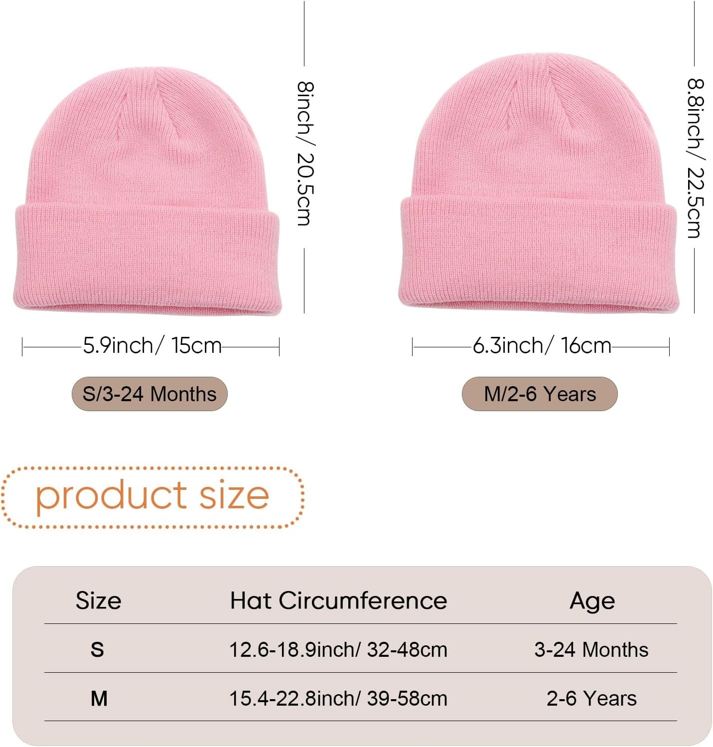 image:imageDRESHOW BQUBO 3 Pack Baby Beanies Toddler Kids Winter Hats Soft Knit Hat for Baby Boys Girls Warm Cap Beanies4 Pack Knit Cap Milky White Pink Rose Pink Red