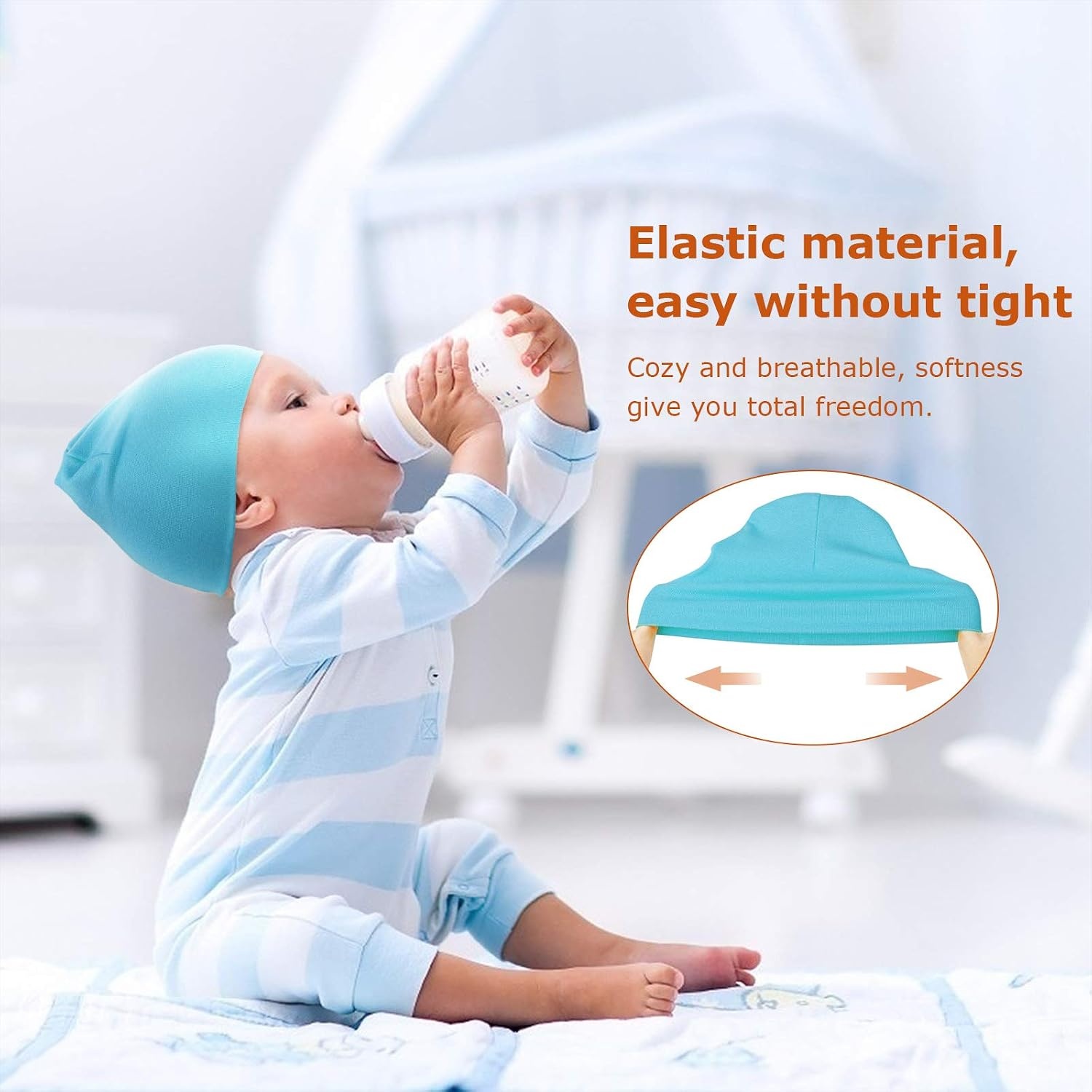 image:imageDRESHOW BQUBO 8 Pack Baby Newborn Hats Infant Toddler Kid Hats Soft Nursery Beanie Unisex Beanie Hat for Boys Girls 06 Years8 Pack C