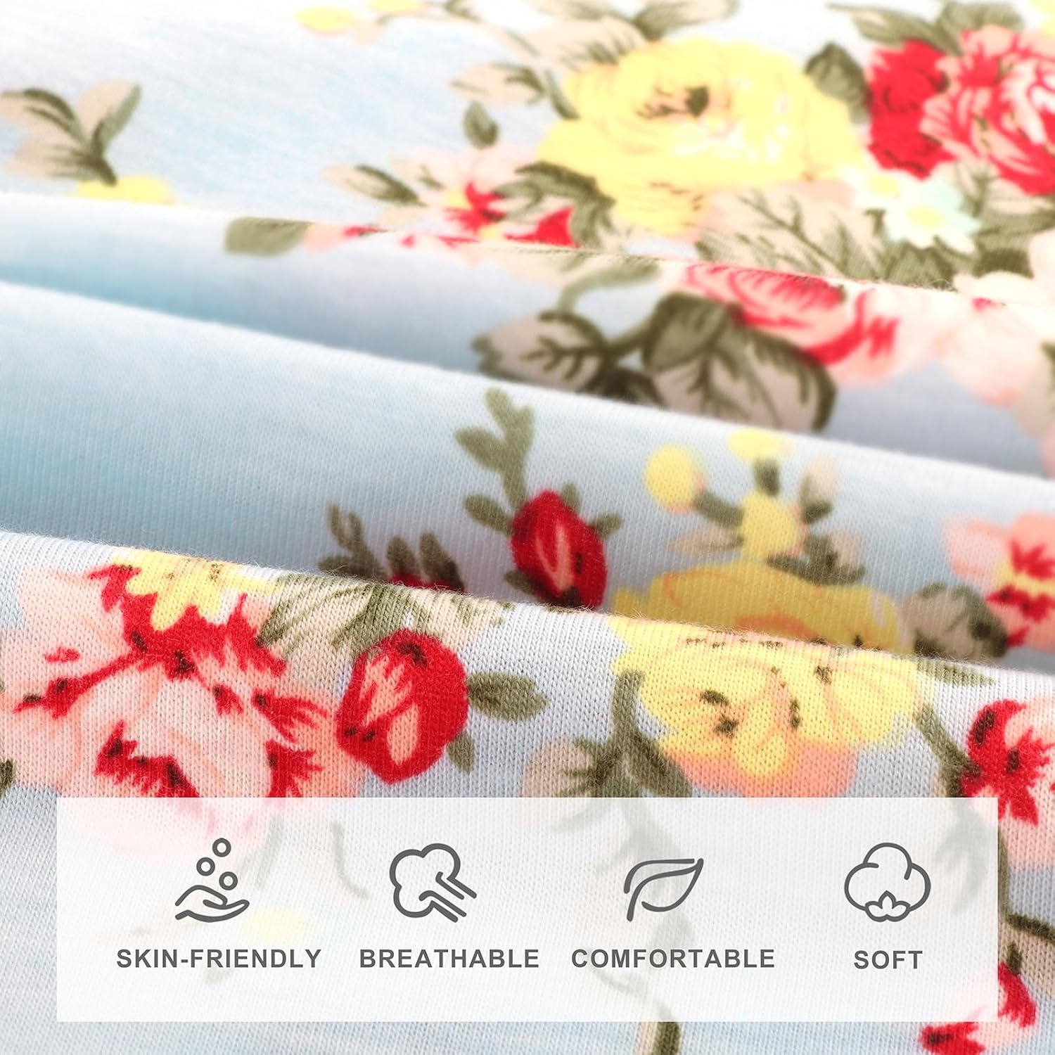 image:imageDRESHOW BQUBO Newborn Receiving Blanket with Bow Hat Set Flower Print Baby Swaddle Blankets with Beanie Nursery Swaddle Wrap 3 Sets3 Floral Sets Blanket Bow Hat Mittens Birth Announcement Card G