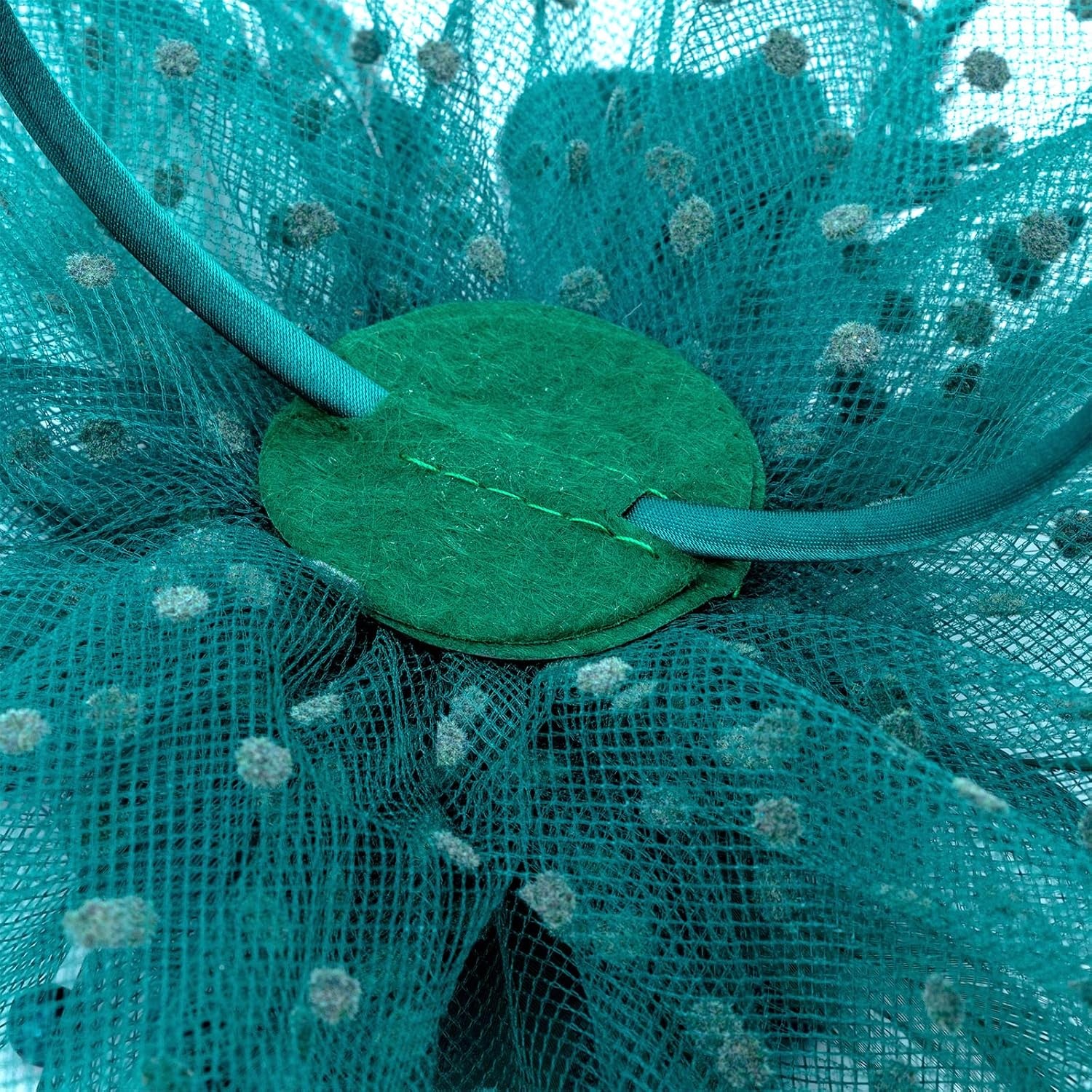 image:imageDRESHOW Fascinators Hat Flower Mesh Ribbons Feathers on a Headband and a Clip Tea Party Headwear for Girls and Women7 Diameter Peacock Blue