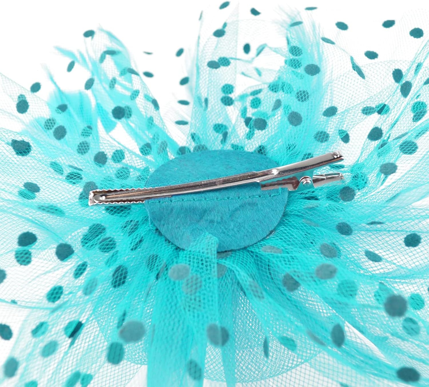 image:imageDRESHOW Fascinators Hat Flower Mesh Ribbons Feathers on a Headband and a Clip Tea Party Headwear for Girls and Women7 Diameter Sky Blue