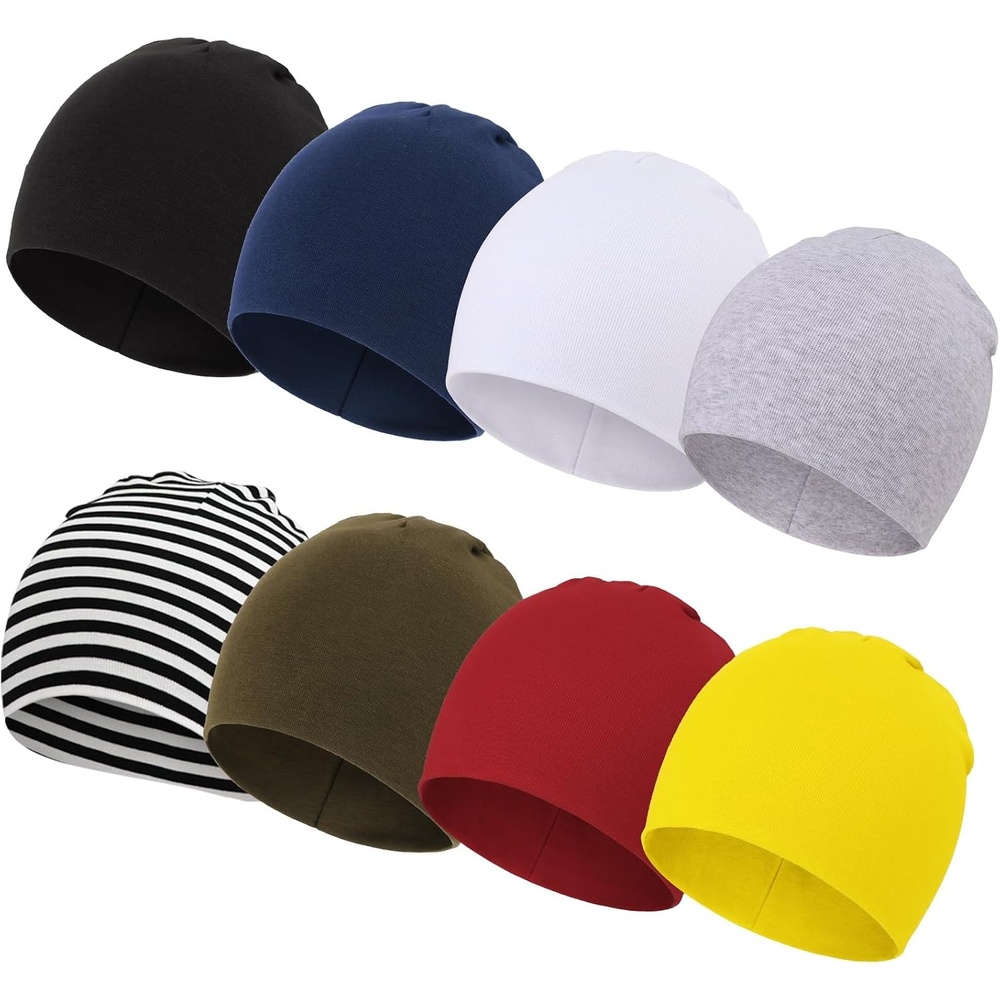image:imageDRESHOW BQUBO 8 Pack Baby Newborn Hats Infant Toddler Kid Hats Soft Nursery Beanie Unisex Beanie Hat for Boys Girls 06 Years8 Pack E