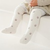 BQUBO Baby Knee High Sock Newborn Toddler Kids Girl Dress Socks Baby Knit Stocking Cotton Infant Bow Socks for 0-7 Years(5 Pairs Floral: Beige  White  Pink  Coffee  Khaki)