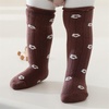 BQUBO Baby Knee High Sock Newborn Toddler Kids Girl Dress Socks Baby Knit Stocking Cotton Infant Bow Socks for 0-7 Years(5 Pairs Floral: Beige  White  Pink  Coffee  Khaki)