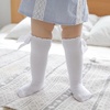 BQUBO Baby Knee High Sock Newborn Toddler Kids Girl Dress Socks Baby Knit Stocking Cotton Infant Bow Socks for 0-7 Years(5 Pairs: White/Light Pink/Grey/Pink/Black)