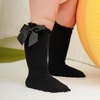 BQUBO Baby Knee High Sock Newborn Toddler Kids Girl Dress Socks Baby Knit Stocking Cotton Infant Bow Socks for 0-7 Years(5 Pairs: White/Light Pink/Red/Green/Black)