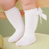 BQUBO Baby Knee High Sock Newborn Toddler Kids Girl Dress Socks Baby Knit Stocking Cotton Infant Bow Socks for 0-7 Years(5 Pairs: Wine  Bean Pink  White  Light Grey  Light Pink)