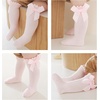 BQUBO Baby Knee High Sock Newborn Toddler Kids Girl Dress Socks Baby Knit Stocking Cotton Infant Bow Socks for 0-7 Years(6 Pairs: Black/Grey/Pink/Green/White/Red)