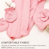BQUBO Newborn Receiving Blankets Cotton Warm Sleepsack with Mittens & Bow Hats Hospital Baby Swaddling Shower Gift(3 Set Plain: Bow Hat + Mitten + Blanket (B))