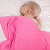 BQUBO Newborn Receiving Blankets Cotton Warm Sleepsack with Mittens & Bow Hats Hospital Baby Swaddling Shower Gift(3 Set Plain: Bow Hat + Mitten + Blanket (F))