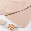 BQUBO Newborn Receiving Blankets Cotton Warm Sleepsack with Mittens & Bow Hats Hospital Baby Swaddling Shower Gift(3 Set Plain: Bow Hat + Mitten + Blanket (L))