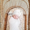 BQUBO Newborn Receiving Blankets Cotton Warm Sleepsack with Mittens & Bow Hats Hospital Baby Swaddling Shower Gift(3 Set Plain: Bow Hat + Mitten + Blanket (C))