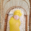 BQUBO Newborn Receiving Blankets Cotton Warm Sleepsack with Mittens & Bow Hats Hospital Baby Swaddling Shower Gift(3 Set Plain: Bow Hat + Mitten + Blanket (B))