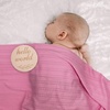 BQUBO Newborn Receiving Blankets Cotton Warm Sleepsack with Mittens & Bow Hats Hospital Baby Swaddling Shower Gift(3 Set Plain: Bow Hat + Mitten + Blanket (I))