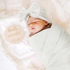 BQUBO Newborn Receiving Blankets Cotton Warm Sleepsack with Mittens & Bow Hats Hospital Baby Swaddling Shower Gift(3 Set Plain: Bow Hat + Mitten + Blanket (H))