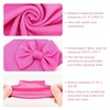 BQUBO Newborn Receiving Blankets Cotton Warm Sleepsack with Mittens & Bow Hats Hospital Baby Swaddling Shower Gift(3 Set Plain: Bow Hat + Mitten + Blanket (F))