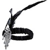 DRESHOW 1920s Great Gatsby Accessories for Women Flapper Headpiece Headband Gloves Costume Harlem Nights Accessories Set(1920s Gatsby Black  Silver Long Feather Set)