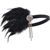 DRESHOW 1920s Great Gatsby Accessories for Women Flapper Headpiece Headband Gloves Costume Harlem Nights Accessories Set(1920s Gatsby Black  Silver Pearl Drop Earrings Set)